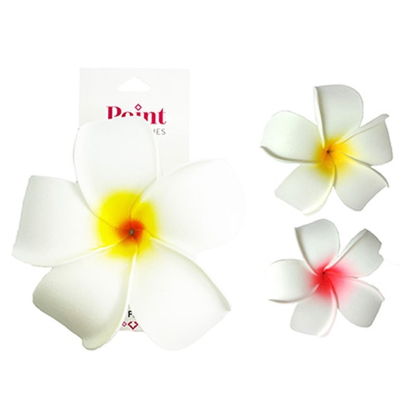HAIR FLOWER - YELLOW/PINK FRANGIPAN