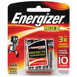 ENERGIZER MAX AAA 4PK- BOX OF 12